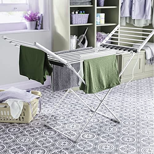 Electric Heated Clothes Drying Rack with Foldable Wings, Collapsible Dryer Clothes Hanger, Portable and Lightweight,Energy-Efficient, 45-55 °C Constant Temperature,Easy Storage