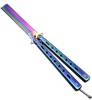 Cosswe Faltbarer Taschenkamm Frühling Haarstyling Zubehör für Friseur und Training (Bunt)