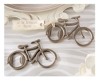 Lote de 8 Elegantes Abridores de Metal Bicicleta Dorada en Caja. Abrebotellas. Recuerdos. Adornos. Regalos Originales. Detalles de Bodas, Comuniones, Bautizos, Cumpleaños. DK