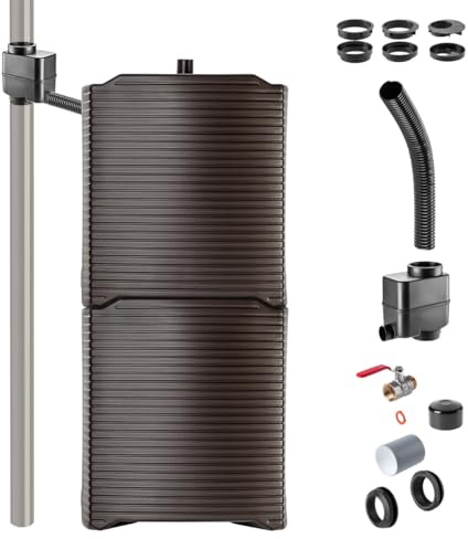 KADAX Barile per acqua piovana, serbatoio modulare per l'acqua piovana da giardino, barile resistente agli agenti atmosferici da 126 litri, raccoglitore d'acqua, contenitore in plastica per la pioggia