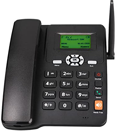 docooler Telefono cordless Supporto per telefono da tavolo GSM 850/900/1800 / 1900MHZ Doppia scheda SIM 2G Telefono fisso senza fili con antenna Radio Sveglia Funtion per casa Casa Call Center