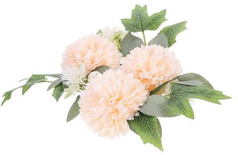 HOLIDYOYO Künstlicher Blumenkranz Mit Chrysanthemen Und Kerzenhalter Dekorative Tischdekoration Für Hochzeiten Und Feste Handgefertigt Champagnerfarbe Realistisches Design Für Warme