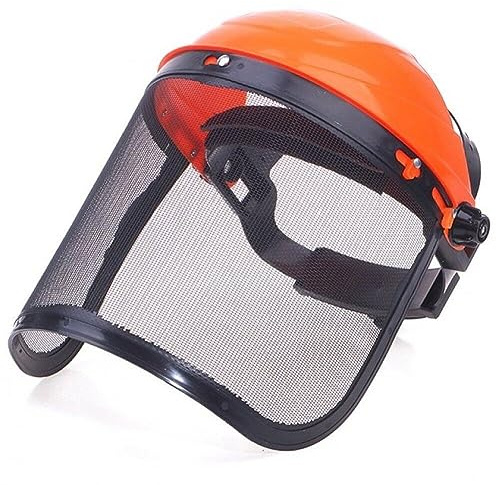 Sanfly Chapeau De Casque De Sécurité pour Coupe Gazon De Jardin en Acier Inoxydable, Masque De Protection Intégral en Maille pour Débroussailleuse, Protection Forestière