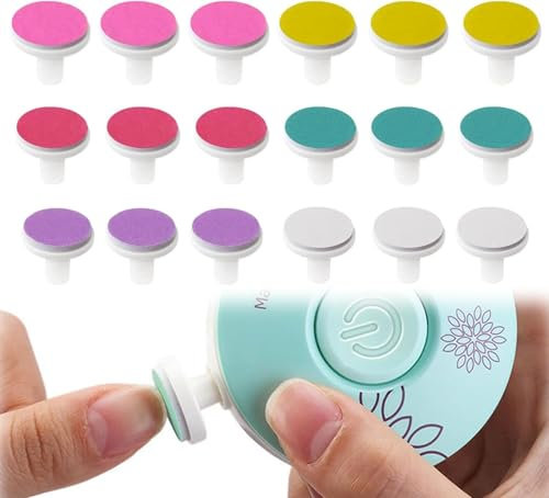 Aufs tze Elektrische Nagelfeile Kinder Ersatz Pads für Nagelschneider 18 Stücke Schleifköpfe Elektrische Nagelfeile Kinder Pflege Set Nail Trimmer Professionelles Elektrisches Zubehör Nagelklipser Nag