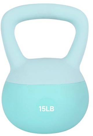 Leikefitness Soft Kettlebells,Steel Shot Filled Weights for Women and Men,Color Coded Anti Slip Soft Kettlebells,Home workout