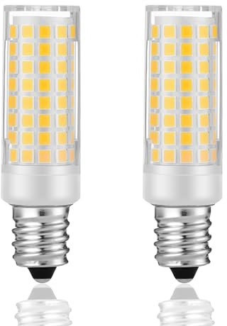 KUNKA Ampoule LED E12 5W, 50W Équivalent, ampoule halogène E12,AC220V-240V pour, hotte aspirante, machine à coudre, lampes de table, appliques murales, plafonniers (Blanc Froid 6000K, 2 Pièces)