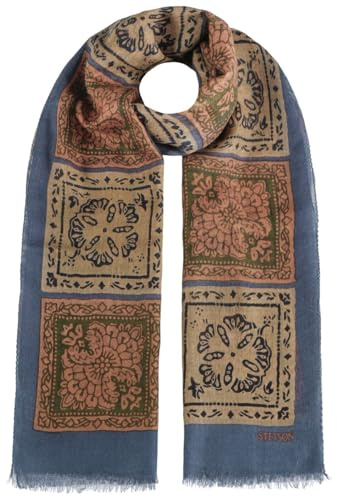 Stetson Lorava Wool Sommarsjal Damer/Herrar - med fransar Vår-sommar Vår Sommar - One Size blå-grön