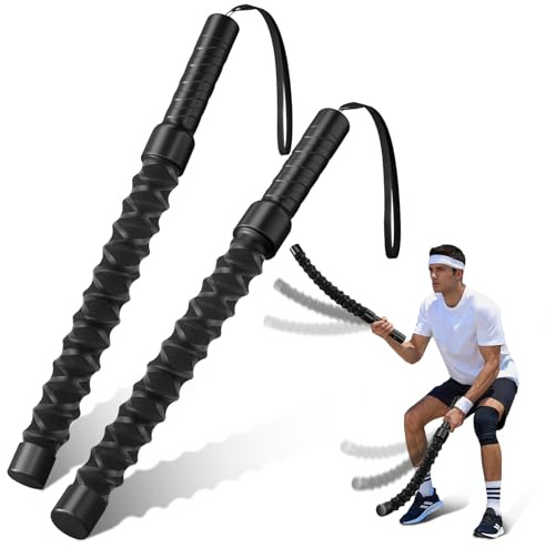 Battle Ropes,Übungsseil Tragbar Fitnessgeräte,Robuste Power Ropes,Noise-free Battle Rope,Einfach zu transportieren und für den Einsatz im Freien geeignet,2 Stück