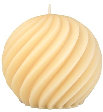 candlery. | Spiral Kugel Kerze | Rapswachs | Vegan&Handmade | Design-Kerzen | Made in Germany | Kerzenmanufaktur aus dem Münsterland (8x8,creme,1)