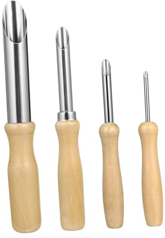 Herramienta para Cerámica y Arcilla, Cortador Circular 4 Piezas | Mango Hace Inoxidable , para Madera Escultura y Acero Agujeros y Raspa Alfarería