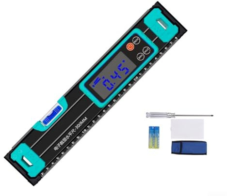 HpLive Nivel de burbuja digital de 20/30 cm con indicador LED, regla de medición multifuncional con escala, reinicio automático y base magnética