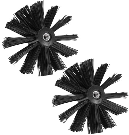MOTHNUR 2pcs Chimney Brush Heads and Dryer Duct Cleaner Replacement Lint Remover Tool for Fireplace and Vent Cleaning, Flexible Pipe Extension Compatible
