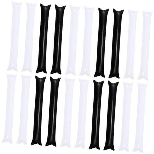 VILLFUL 24 Piezas Palos Hinchables de Animación Diseño Reforzado Blanco y Negro Creadores de Ruido para Eventos Deportivos Conciertos y Fiestas Juguetes Inflables Seguros y Reutilizables