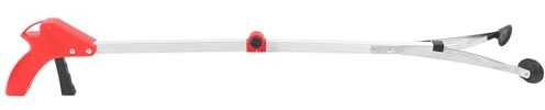 HOMSFOU Pinza Pieghevole in Alluminio 80 Cm per Raccolta Rifiuti, Attrezzo di Presa Robusto e Leggero, Raccoglitore per Casa, Giardino e Spazi Pubblici, Strumento Ergonomico per Raccolta