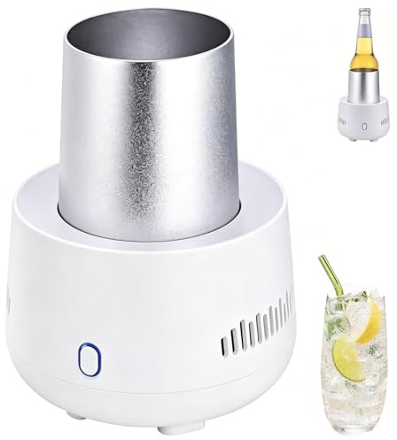 Portable Fast Cooling Cup, Electronic Bottle Chiller with 3 Mins Rapid Cooling, 24H Temperature Control, Beer Bottle Cooler for Home Office Travel Beer Drink Wine Water Beverage