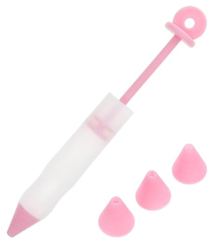 CHILDWEET Penna per Decorare Dolci in Silicone Rosa 4 Punte Staccabili Versatile per Cioccolato e Pasticceria per Decorazione e Preparazione Torte