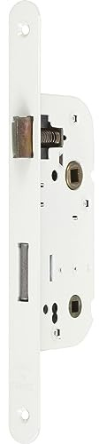 Bricard - Serrure à larder à bouton axe 40mm blanc A encastrer réversible bouts ronds NF
