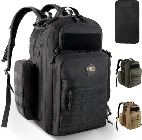HighSpeedDaddy Tactical Diaper Bag Backpack with Diaper Changing Mat - Waterproof Military-Grade Baby Travel Bag - Spacious Design for Moms and Dads on the Go with Toddlers Baby Bag - Black