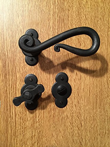 antikas – Serviteur WC Acier Forgé Garniture artisanale Rosette pour WC, Fermeture de la porte