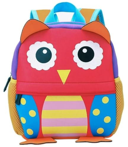 TEAMEN Children's Backpack, Toddler Kids School Bag, animal design, Kinder Racksack for 3-6 Years Old(owl)