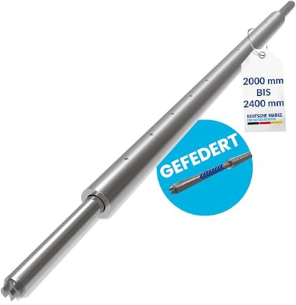 Rundsperrbalken, Sperrstange, Klemmbalken, 2000-2400 mm, Kombizapfen 19/24mm | für Airlineschiene | Kombi-Anker-Schiene | Stäbchenschiene