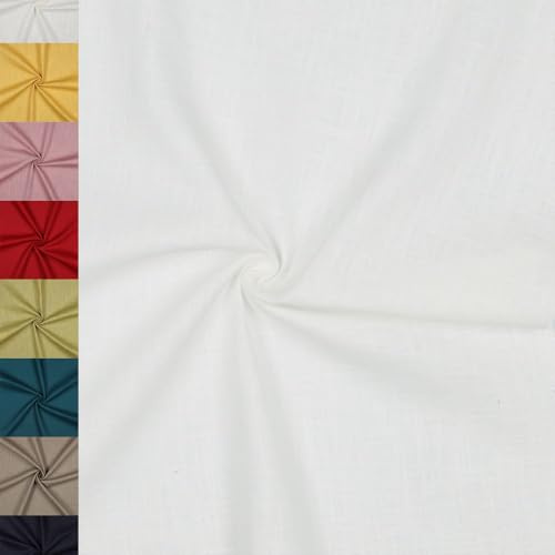 MAGAM-Stoffe Julia 100% Leinen Stoff uni Oeko-Tex Meterware 50cm (01. Weiß)