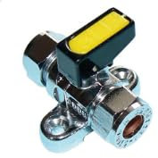 Metrogas 8mm Mini Lever Gas Ball Valve with Backplate