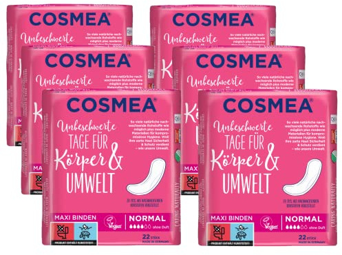 Cosmea Comfort Plus Maxi Binden, 3D-Kern, Normal, 6er Pack (6 x 22 Stück)