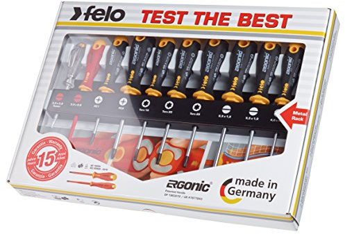 Felo Screwdriver Set XL Ergonic Mechanic PZ VDE 10 Pieces