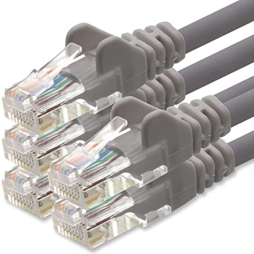 1aTTack.de Câble Réseau Cat6 Cat 6-5X 2m - RJ45 Ethernet LAN DSL Routeur Modem - Gris