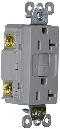 Legrand Radiant 2097GRYCCD12 20 Amp GFCI Self Test Decorator Duplex Outlet, Gray (1 Count)