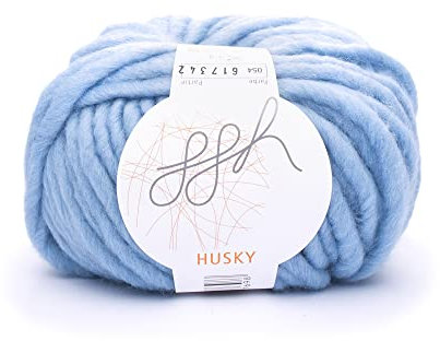 ggh Husky | Schurwolle Mischung | 50g Wolle zum Stricken oder Häkeln | Dicke Wolle | Farbe 054 - Aquablau