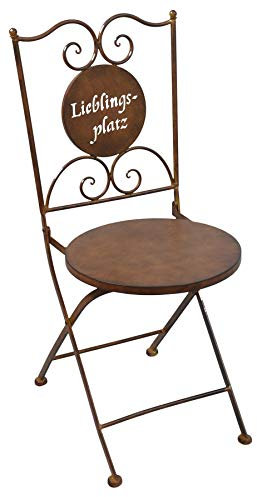 levandeo Stuhl Gartenstuhl H89cm Klappstuhl Rost Garten-Deko Rostdeko Lieblingsplatz Braun Antik Edelrost