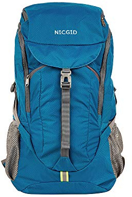 Nicgid 50 L 60 L 70 L lätt vandringsryggsäck vikbar multifunktionell resväska vattentålig vardaglig campingryggsäck för män kvinnor utomhussport berg, Kungsblå, 50L, Ryggsäck Ryggsäckar
