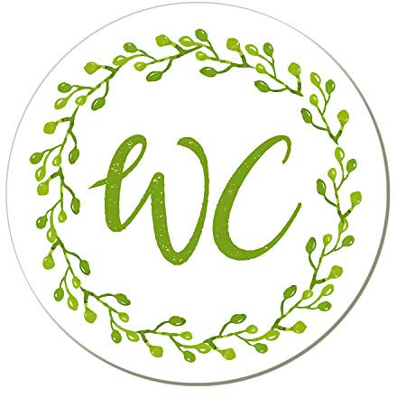 Logbuch-Verlag WC-Schild grün weiß floral 15,5 cm - Türschild WC Schild Kloschild neutral Damen Herren Hinweisschild Toilette