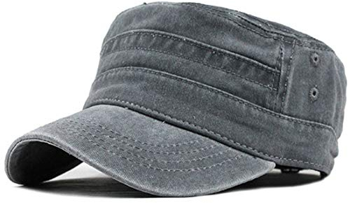 Yixda Unisex, militär vintage, platt armékeps, justerbar basebollkeps, keps, GRÅ, En Storlek