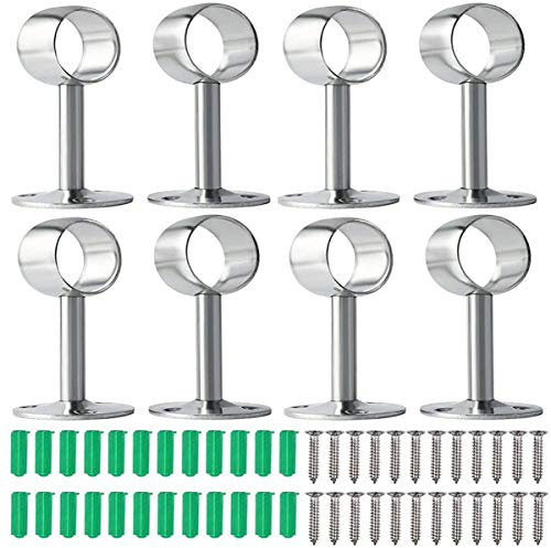 Gardinenstange Halterung,Biluer 8PCS 22mm+25mm Edelstahl Rundrohr-Halterung Halterung fur Die Vorhangstange Kleiderschrank Stangenhalter Fur Kleiderschrank Schrankrohr Zum Aufhangen(22mm+25mm)
