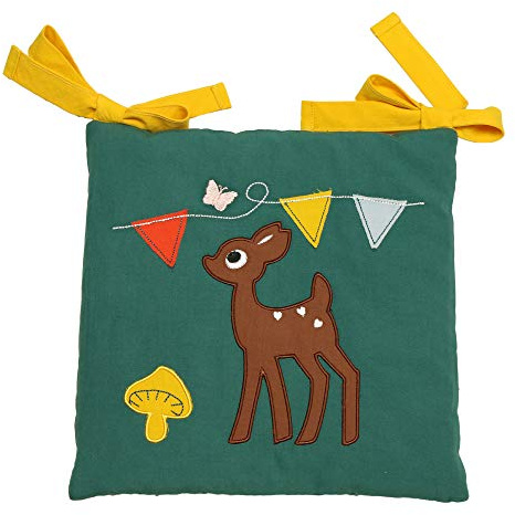 ★ Kinder Stuhlkissen KITZLEIN & PILZ in Tannengrün - 25x25cm