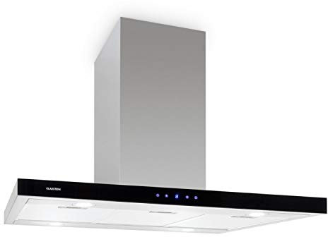 Klarstein Madonna Extractor Hood - Cooking Hood, Exhaust Hood, 90cm, 500 m³/h, 250W, Island Canopy Design, 3 Power Levels, High Performance, Stainless Steel Telescopic Shaft Cover, Silver