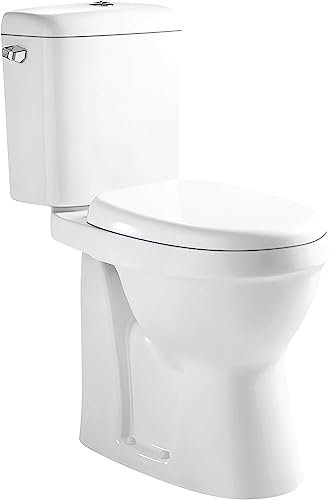 ONDÉE -Pack WC ALTI sans bride SH. H85,5xl36,5x66cm, Cuvette surélevée 46cm, Céramique blanche, Abattant en PP à charnières déclipsables avec frein de chute, Mécanisme de chasse 3/6L silencieux