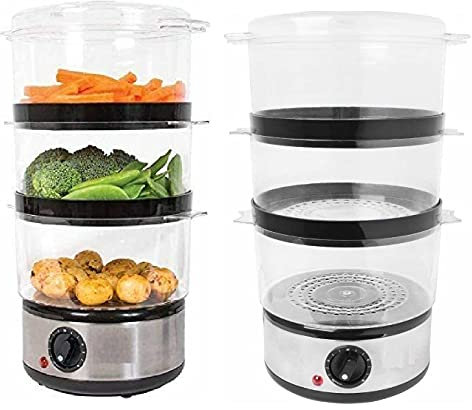 STL 3 Tier 6L Food Steamer with Stainless Steel Base & Convection Lid Timer Control