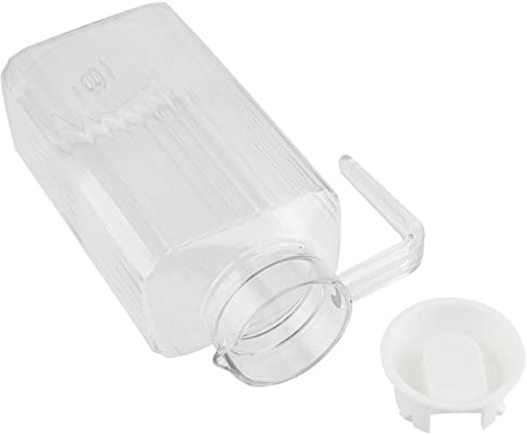 Jarra de Vidrio Pequeña, Botella de Jugo Transparente Acrílica con Tapa, Tapa de Jarra Fría de 500ml Pl para Bar, Jarra de Plástico para el Hogar, Hielo de Agua a Rayas (1800ml)