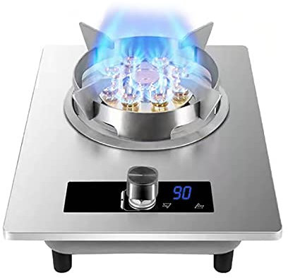 Cuisinière à gaz intégrée, cuisinière à gaz à neuf cavités de 7,2 kW, 1 anneau de plaque de cuisson portable en fonte, pour réchauffer, cuire, bouillir, frire, mijoter [Classe énergétique A] (Cou