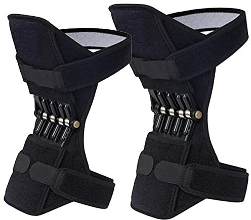 Power-Kniebandage, Gelenkstütze, federbelastete Kniebandage, Kniebandage für Männer und Frauen, 4 Federn, zum Wandern, Treppensteigen, Kniebeugen im Fitnessstudio, Linderung von Kniebeschwerden (