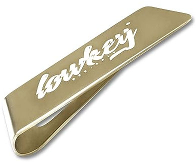 Lowkey Geldklammer │ Geldscheinklammer für Banknoten aus rostfreiem Edelstahl │ Silber Gold Schwarz mit Gravur │ Geldklammer Herren Clip Portmonee Herren Portmonaie (Gold)