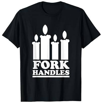 Four Candles or Fork Handles T-Shirt, Men, Black, X-Large