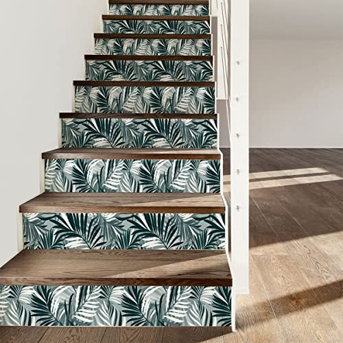 Ambiance - Adhesivo decorativo para escaleras de azulejos de cemento, 2 tiras de 37 x 129,5 cm