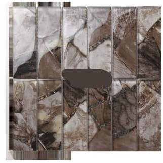 1 Stück langer Streifen chaotischer Glasmosaikfliesen for Badezimmer, Badezimmer, Restaurant, Bar, Café, Wandfliese, Kunst-Hintergrundwand, 30 x 30 mm (Color : Color number 2, Size : 30x30)