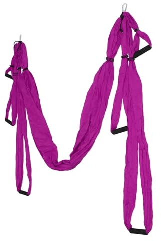 Aerial Yoga Swing Set, Swing Set for Home Outdoor, Polyester Cotton Adjustable Yoga Hammock, for Physical Exercise Improve Flexibility, With Carrying Bag (Purple)
