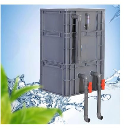 Hang On Aquarium Filter, Filterkasten für Aquarien Und Teiche, Pumpe Und Filtermedien Sind Nicht Enthalten, Einstellbarer Wasserdurchfluss, Geräuscharmer Betrieb ( Farbe : Grey , Größe : 40x30x54cm )